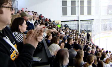 More than 800 people attended the high school hockey game Monday.