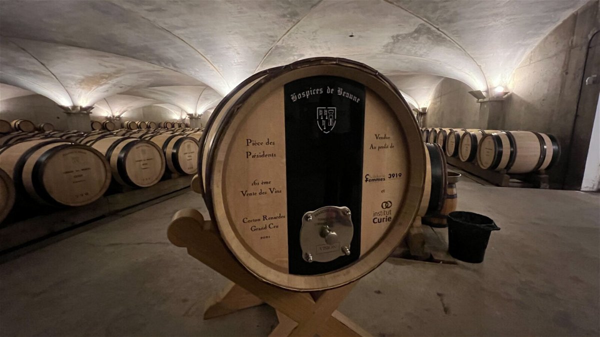 <i>Pierre Bairin/CNN</i><br/>This 228-liter barrel of Corton-Renardes Grand Cru sold for €800