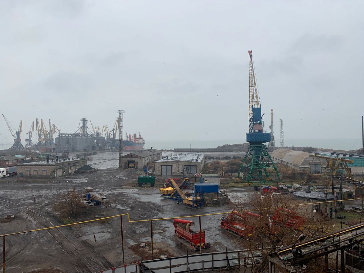 <i>Sebastian Shukla/CNN</i><br/>The Berdyansk port area
