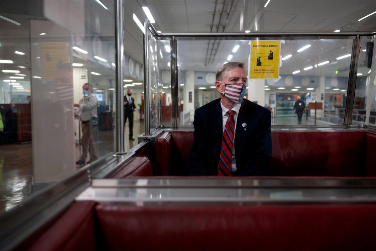 <i>Anna Moneymaker/Getty Images</i><br/>Democrats and two Republicans voted to censure Rep. Paul Gosar. Gosar is shown here riding a subway to the Capitol Building on Nov. 17