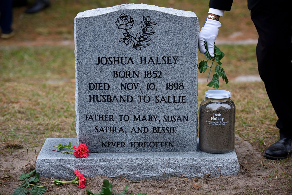 <i>Melissa Sue Gerrits/Getty Images</i><br/>Halsey now has a headstone at the cemetery where he was buried.