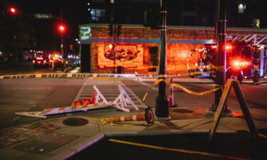 Police cordon off a crime scene on November 21