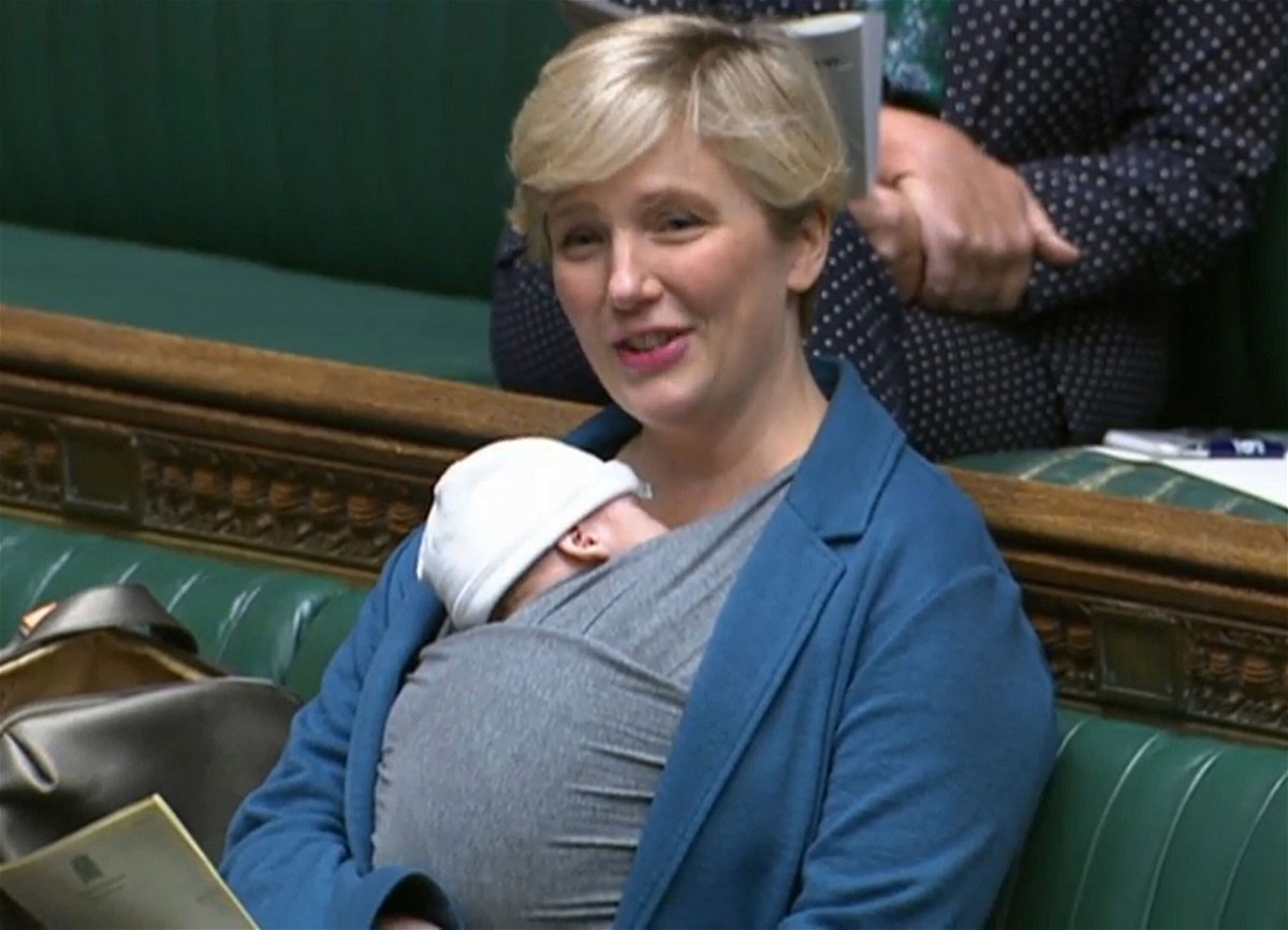 <i>PA/Sipa</i><br/>Labour MP Stella Creasy with her newborn baby in the chamber of Britain's House of Commons in September.