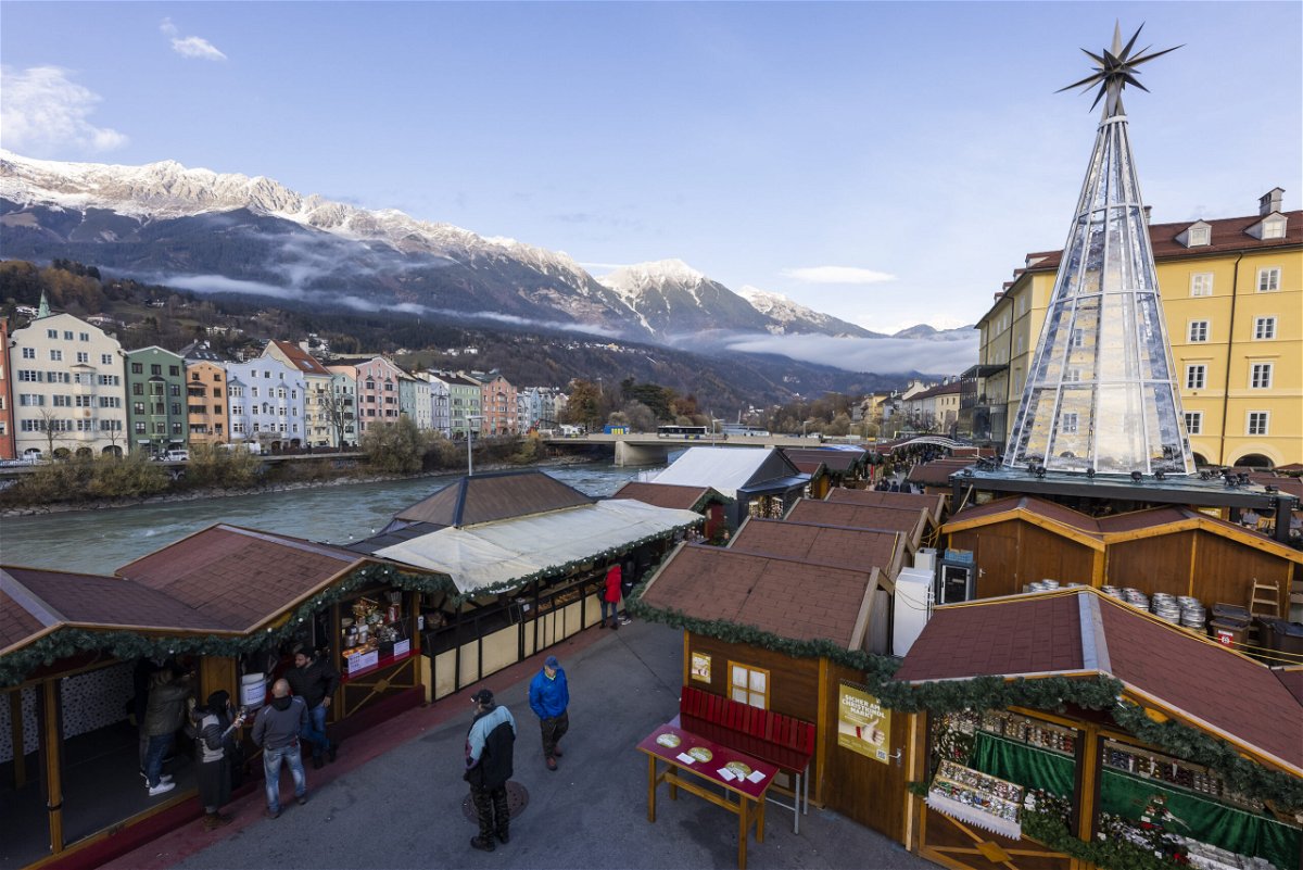<i>Jan Hetfleisch/Getty Images</i><br/>A view people gather at the annual Christmas market during the first day of a nationwide lockdown for people not yet vaccinated against the novel coronavirus on Nov. 15