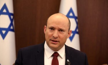 Prime Minister Naftali Bennett said his government had presented its opinion to the Americans "clearly and openly." Bennett is shown here at a weekly cabinet meeting at his office in Jerusalem on November 7