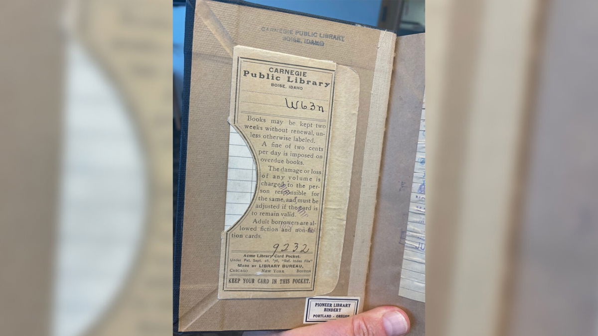 <i>Boise Public Library/Facebook</i><br/>Text inside the cover discusses the fee for overdue books.