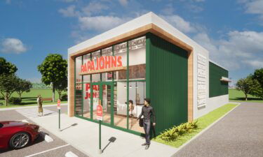 A rendering of a new Papa Johns store