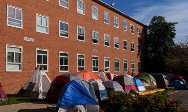 Tents were set up near the Blackburn University Center as students protested poor housing conditions on the campus of Howard University last month in Washington