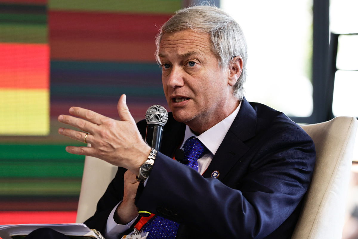 Jose Antonio Kast at a presidential debate during the National Business Meeting in Santiago