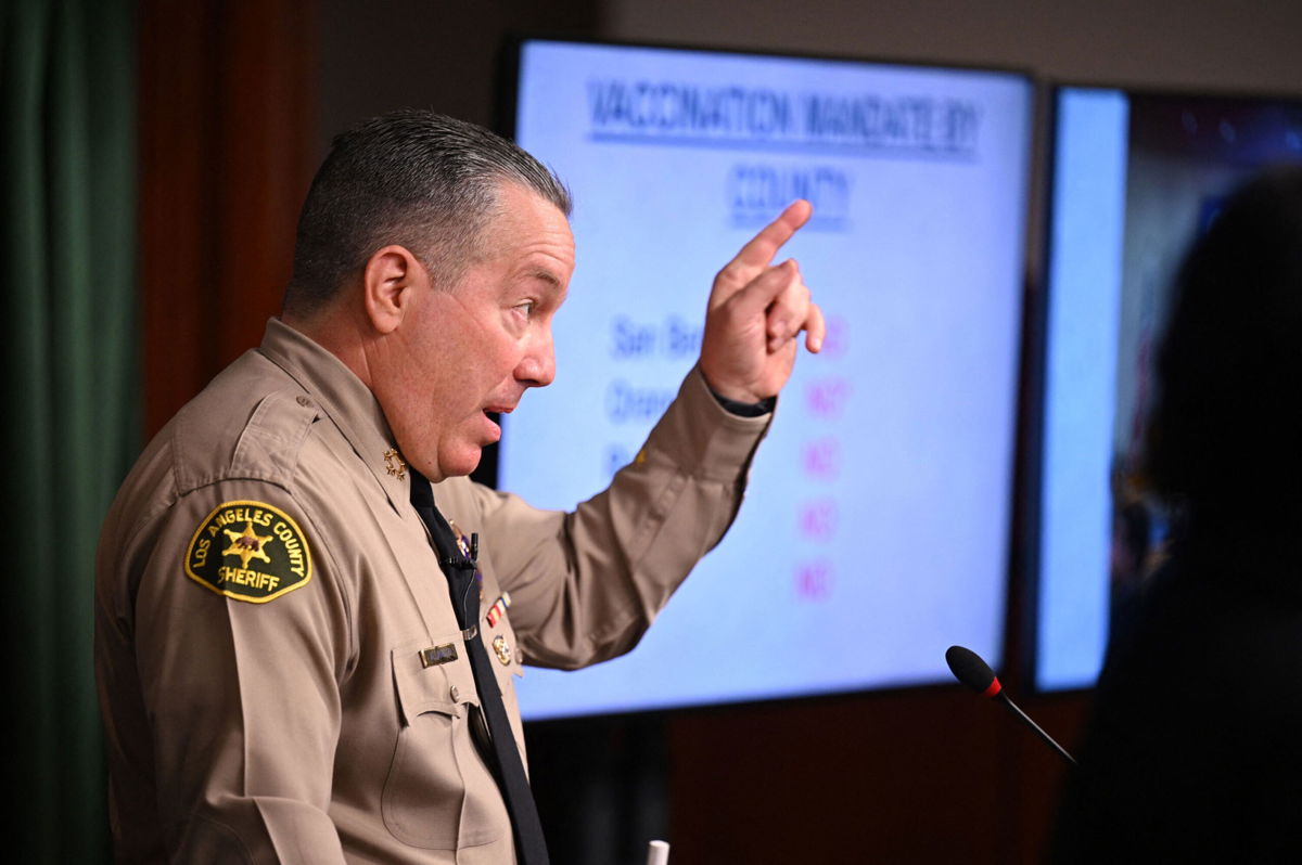 <i>Robyn Beck/AFP/Getty Images</i><br/>Los Angeles County Sheriff Alex Villanueva warned on November 2 of a possible public safety threat due to a 