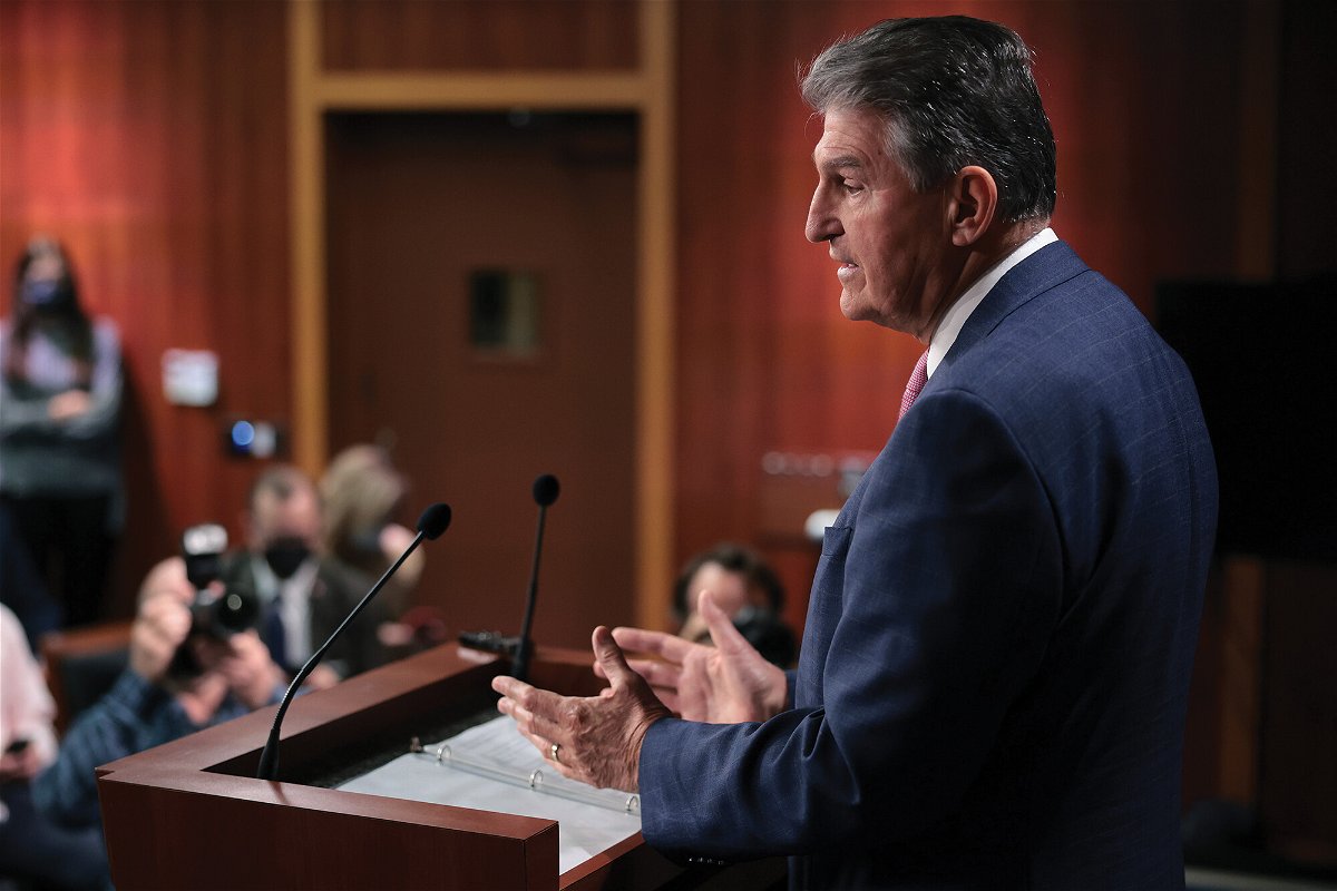 <i>Chip Somodevilla/Getty Images</i><br/>President Joe Biden and congressional Democratic leaders have slashed the size of the party's sweeping spending package in half to woo Sen. Joe Manchin. Yet