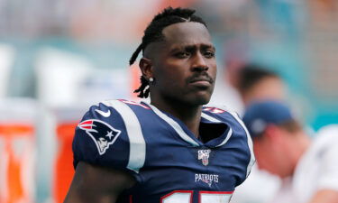 Tampa Bay Buccaneers wide receiver Antonio Brown has been accused of owning fake Covid-19 vaccination cards in an attempt to usurp NFL protocols. Brown is shown here when he was with the New England Patriots in September 2019.