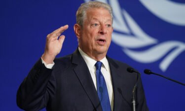 Former US Vice President Al Gore speaks at COP26 on Friday.