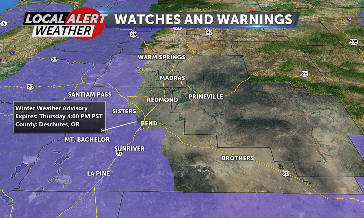 Winter weather advisory begins Wednesday morning - KTVZ