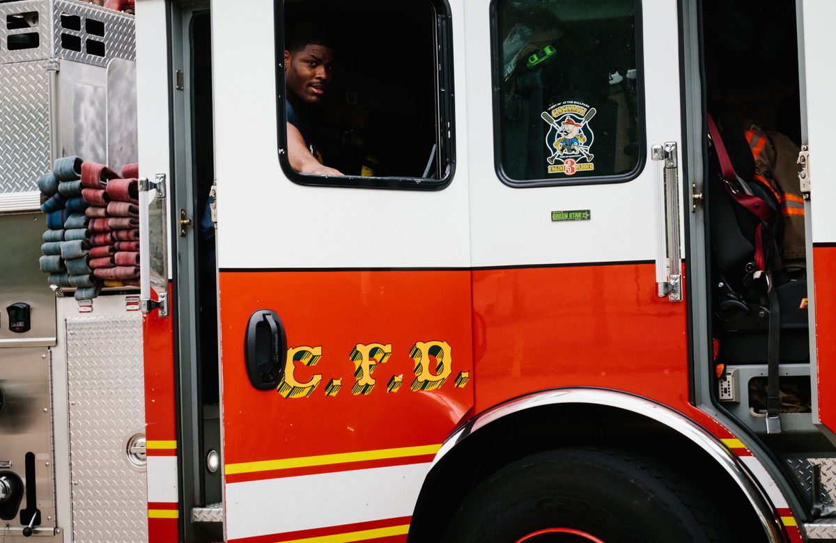 <i>Andrew Cenci/Bloomberg via Getty Images</i><br/>Members of the Cincinnati Fire Department respond to a call at Greyhound station in Cincinnati