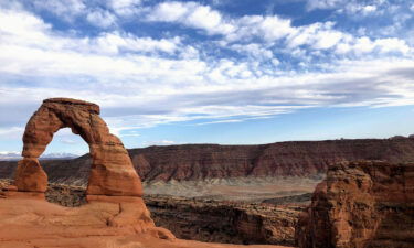 Delicate Arch is seen at Arches National Park on April 25