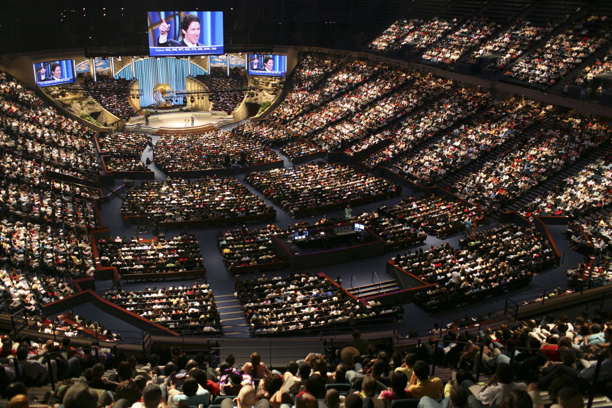 <i>Timothy Fadek/Corbis/Getty Images</i><br/>A plumber doing repair work at pastor Joel Osteen's Lakewood Church