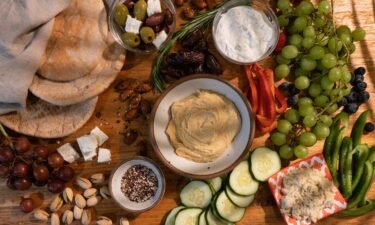 A Mediterranean meze spread is typically served as an appetizer but works well as brunch for a crowd.