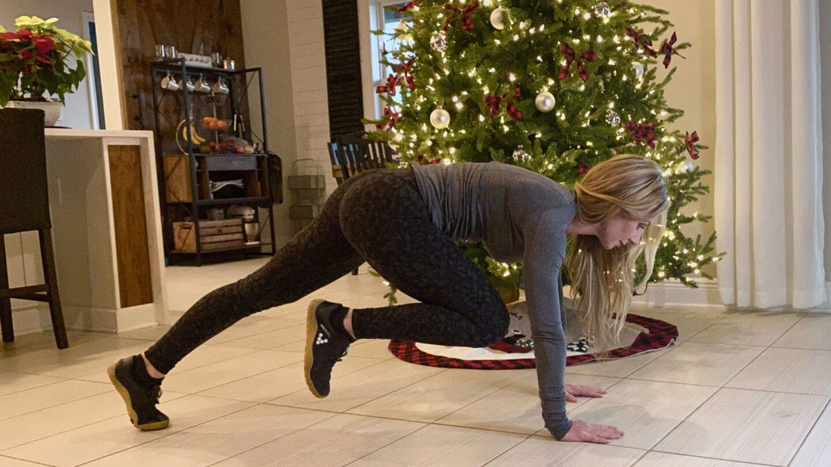 <i>Courtesy Dana Santas</i><br/>Holiday-proof your fitness with these 10 expert tips: Fitness expert Dana Santas is seen here demonstrating a mountain climber