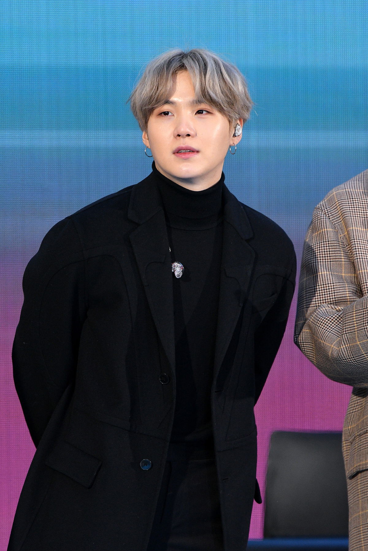 <i>Dia Dipasupil/Getty Images North America/Getty Images</i><br/>Suga of the K-pop boy band BTS