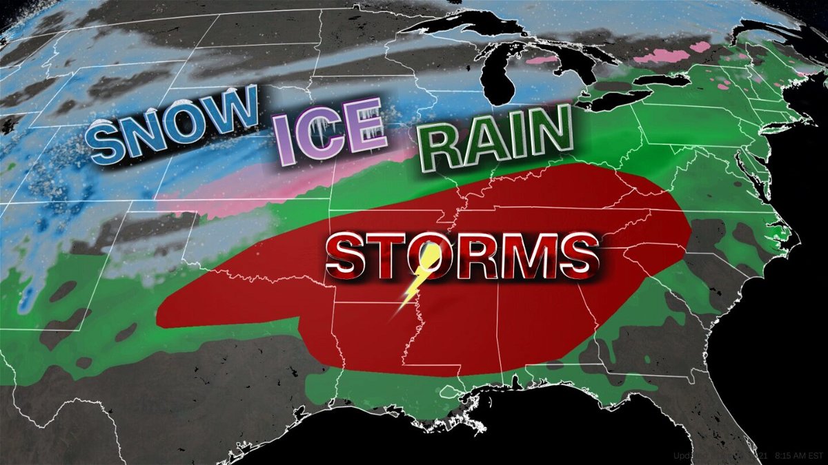 <i>CNN Weather</i><br/>The New Year's Eve weather forecast calls for severe storms