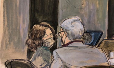 This courtroom sketch shows Ghislaine Maxwell