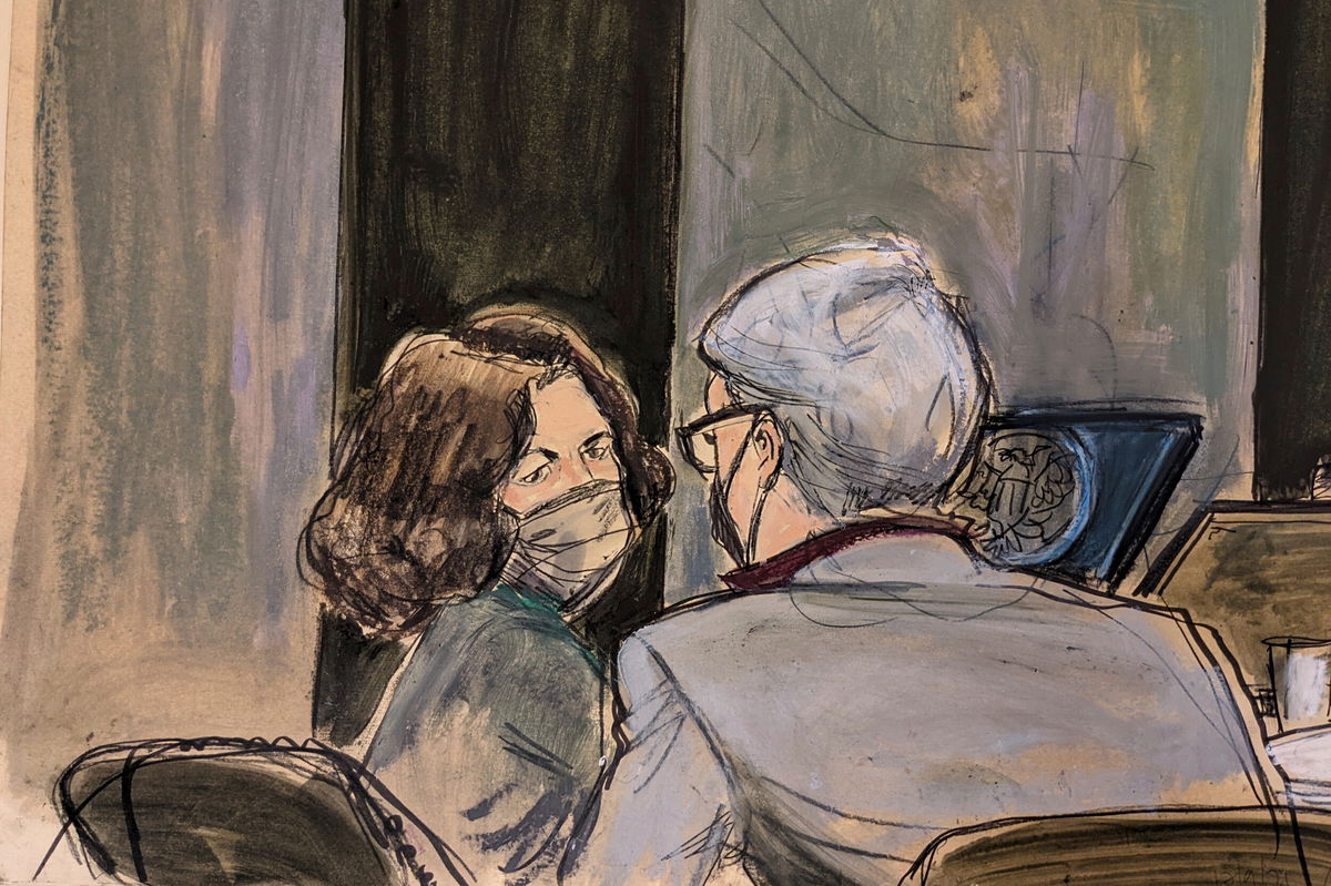 <i>Elizabeth Williams/AP</i><br/>This courtroom sketch shows Ghislaine Maxwell