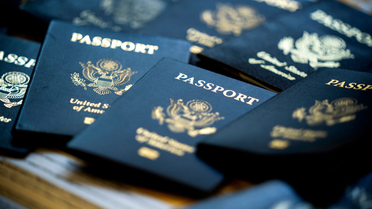 <i>Jim Lo Scalzo/EPA-EFE/Shutterstock</i><br/>US passports in Washington