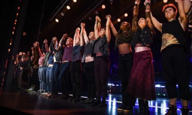 Broadway's 'Jagged Little Pill' closes permanently amid new Covid-19 wave. The cast is seen here during the curtain call of the opening night in 2019.