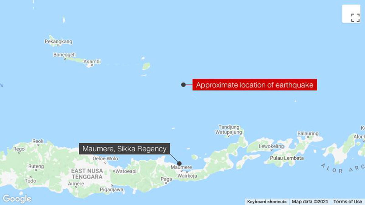 <i>Google</i><br/>A powerful 7.3-magnitude earthquake struck off Indonesia's eastern coast on Tuesday
