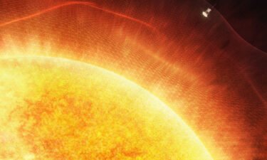 This illustration shows the Parker Solar Probe approaching the sun.