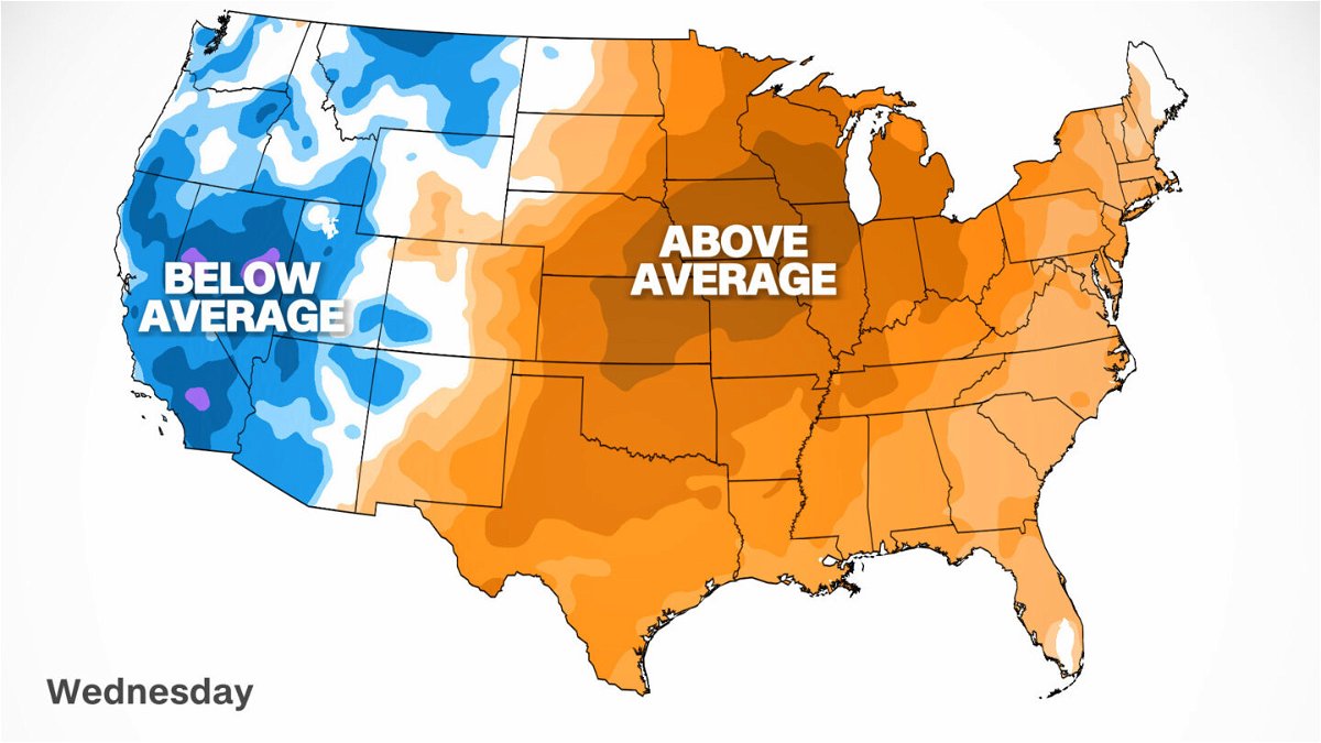<i>CNN Weather</i><br/>Warmer temperatures are gripping the eastern half of the country.
