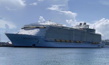The Royal Caribbean cruise ship Symphony of the Seas is seen moored in the Port of Miami on August 1