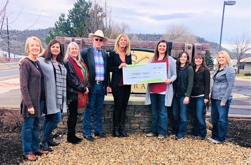 Rimrock Trails Treatment Services receives grant from Northwest Farm Credit Services; (L to R): Darleen Rodgers, Michelle Duff, Dawn Milligan, Mike McCabe, Monica Elsom, Shelby Forrest, Kara Lipke, Jill Shaffer and Bailey Brownfield