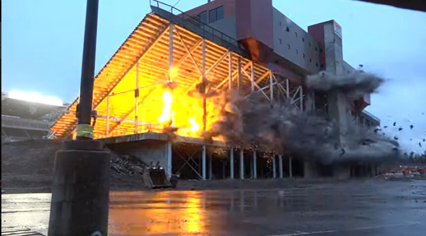 OSU Reser Stadium implosion 2