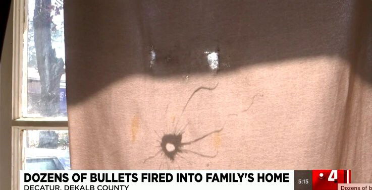 <i>WGCL</i><br/>A family said at least 50 shots were fired into their DeKalb county home Tuesday night while they were sleeping.
