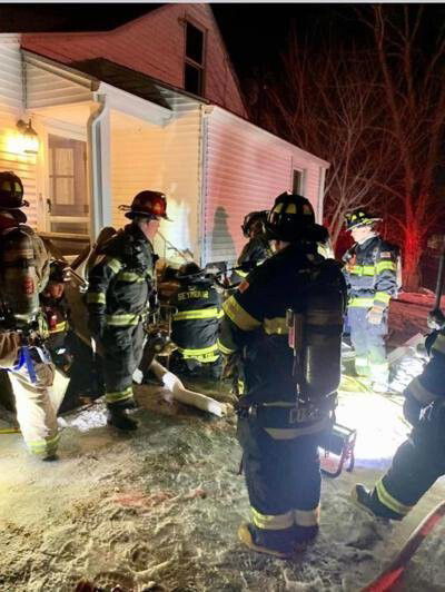 <i>Seymour Fire Department/WFSB</i><br/>A Seymour homeowner accidently damaged a home on Saturday after trying to melt ice with a garden torch.