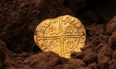 The gold coin was discovered by a metal detector in a farm field in Hemyock in Devon.