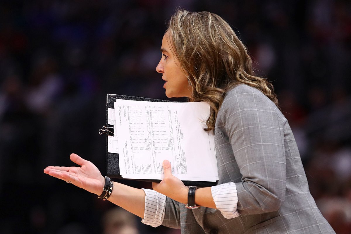 <i>Gregory Shamus/Getty Images</i><br/>Becky Hammon has been an assistant coach with the NBA's San Antonio Spurs since 2014. She was hired by the WNBA's Las Vegas Aces to replace Bill Laimbeer as the team's head coach starting in the 2022 season.