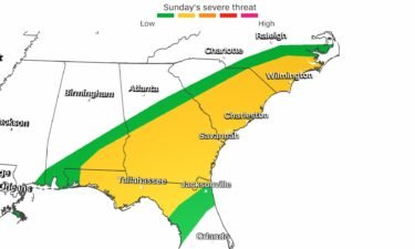 Severe storms and flooding rains are forecast for a swath of the Southeast.