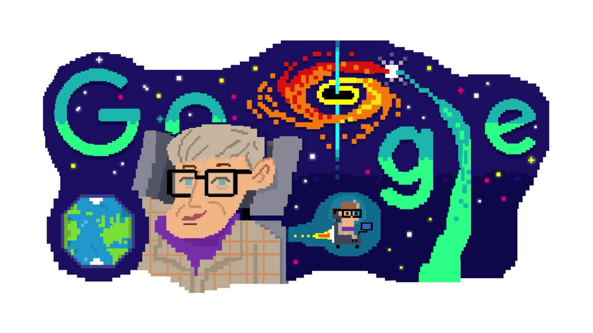 <i>Google</i><br/>Google Doodle in honor of Stephen Hawking's 80th birthday.