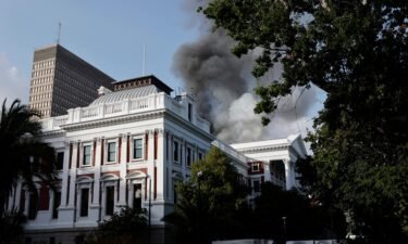 A large fire tore through South Africa's parliament in Cape Town