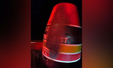 Police in Key West released this photo showing the damage to the Southernmost Point landmark.