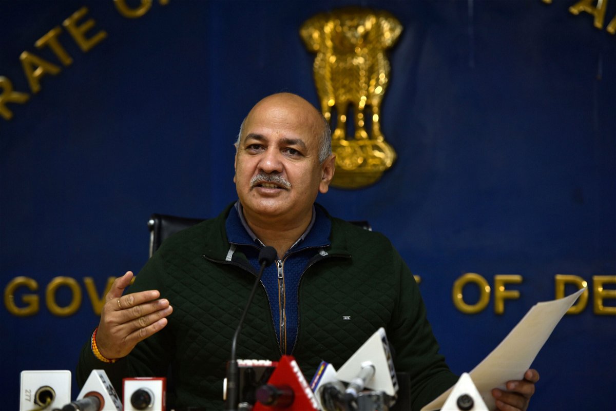 <i>Sanjeev Verma/Hindustan Times/Getty Images</i><br/>Delhi's Deputy Chief Minister Manish Sisodia at a news conference on January 14