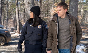 Julia Jones and Michael C. Hall in 'Dexter: New Blood.'