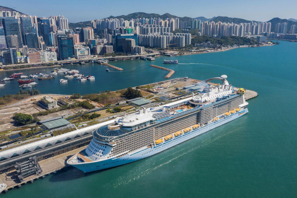<i>Peter Parks/AFP/Getty Images</i><br/>The Spectrum of the Seas was ordered to return to Hong Kong for Covid testing.