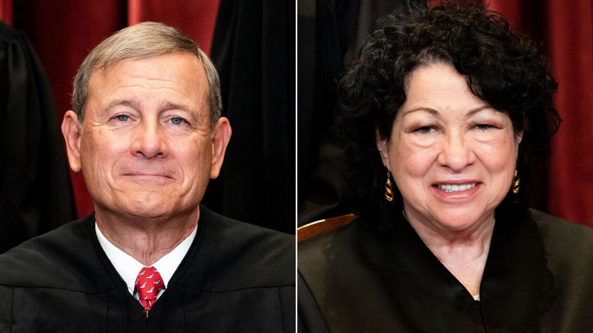 <i>Getty Images</i><br/>Supreme Court Justices John Roberts and Sonia Sotomayor are seen here.