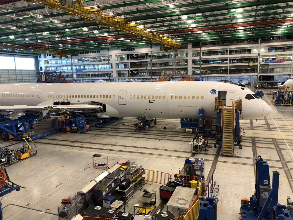 <i>LUC OLINGA/AFP/Getty Images</i><br/>Planes are seen under construction at a Boeing assembly plant in North Charleston