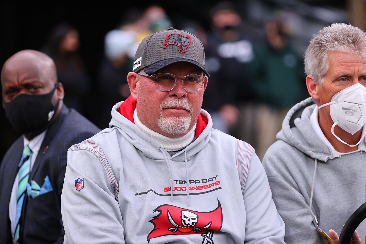 <i>Rich Graessle/Icon Sportswire/Getty Images</i><br/>Tampa Bay Buccaneers head coach Bruce Arians prior to the game against the New York Jets.