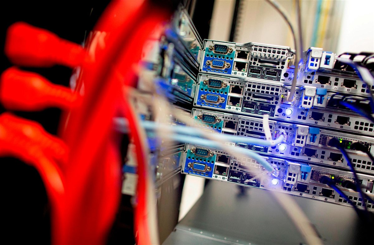 <i>Paul Faith/AFP/Getty Images</i><br/>Cables link servers inside a data center located on the outskirts of Dublin